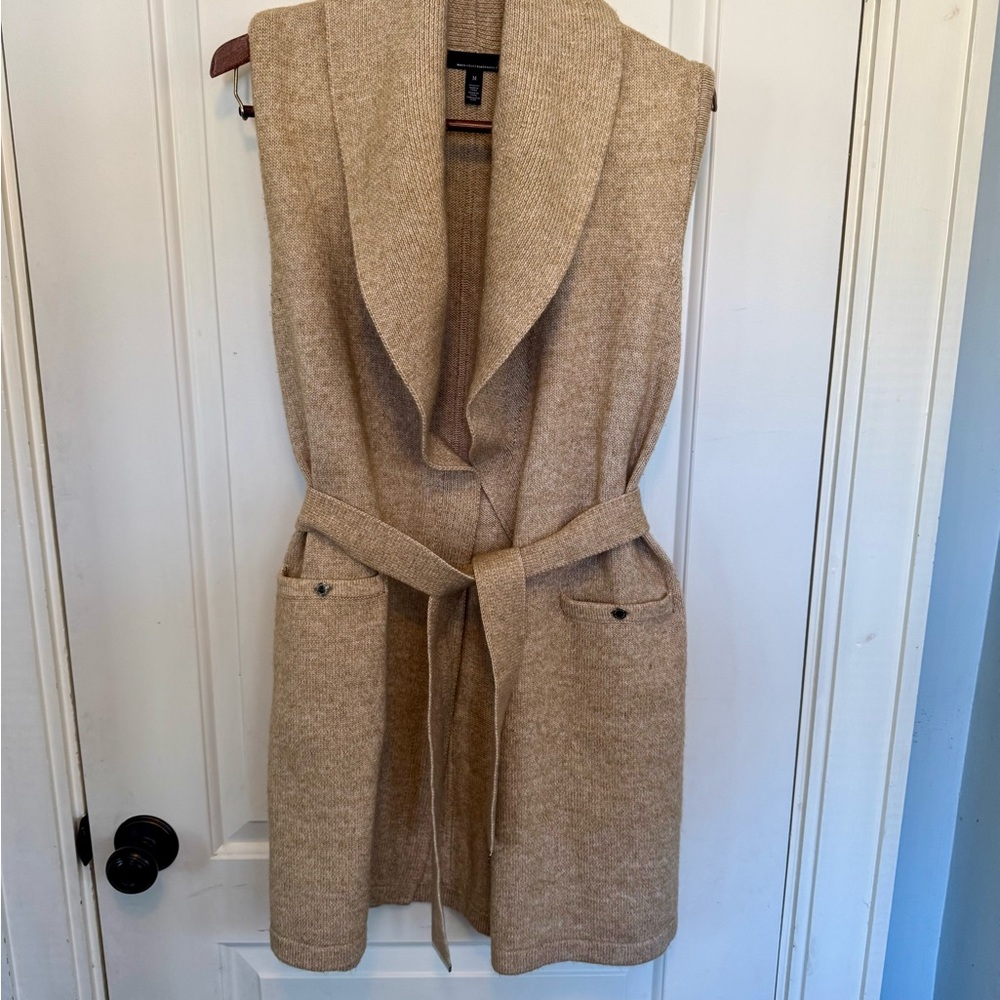 White House Black Market Tan Cardigan Vest